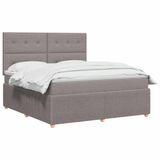 vidaXL LED Boxspringbed met Matras Taupe 160 x 200 cm Stof