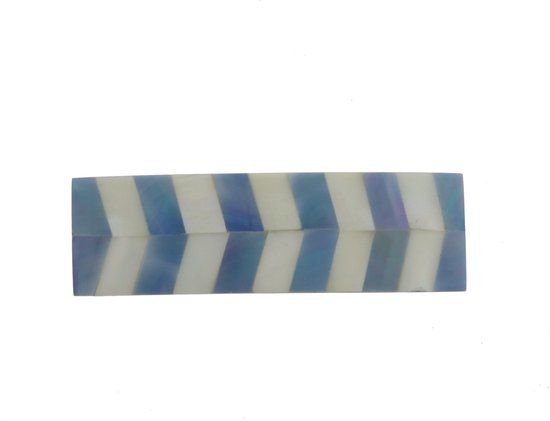 Behave Haarspeld Retro Schelp Wit Blauw 8 cm