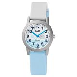 Q&Q VS49J006Y Kinderhorloge - Analoog - Unisex - Siliconen band - Grijs/Blauw
