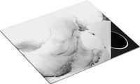 Chefcare Inductie Beschermer Abstracte Kunst - Donker Goud Marmer - Zwart Wit - 60x52 cm