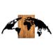 Elegant decoratief houten wandaccessoire, 70 x 150 cm, 100% echt hout (3 cm) en metaal (1,5 mm), unieke walnoot en zwarte afwerking, perfect voor elke ruimte