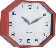 Karlsson Wandklok Modern Factory Octagon - Rood - 32x32x26cm