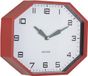 Karlsson Wandklok Modern Factory Octagon - Rood - 32x32x26cm
