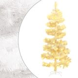 vidaXL Kunstkerstboom met verlichting en standaard 150 cm PVC wit