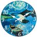 Horloge mural silencieux 30cm - Verre - Analogique - Bleu espace profond