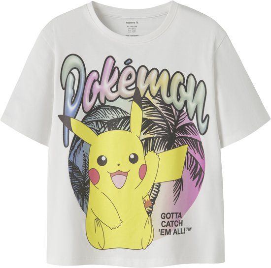 NAME IT Meisjes T-shirt met Pokémon print van biologisch katoen