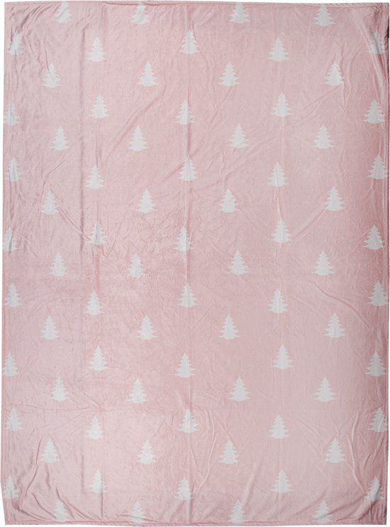 Clayre & Eef Plaid - 130x170 cm - Roze - Polyester