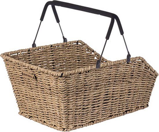 Basil Cento Rattan Look MIK Rear Bicycle Basket - Light Brown - 23L