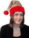 Merkloos Set van 2x Luxe Kerstmutsen Beige/Rood met Glitters en Pluche voor Volwassenen