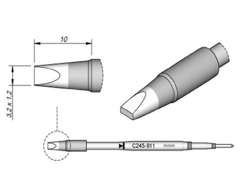 JBC C245913 LF-SMD soldeerpunt voor T245