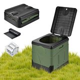 OTraki Campingtoilet, draagbaar, volwassenen, opvouwbaar, met deksel en 12 vuilniszakken, urinoir, uniseks, auto, toilet, draagbaar, opvouwbaar, hygiënische emmer voor heren en dames, reizen, files
