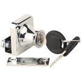 Siso Serrure pour porte en verre VETRO en métal à fixer par clipsage, chrome poli, clés identiques