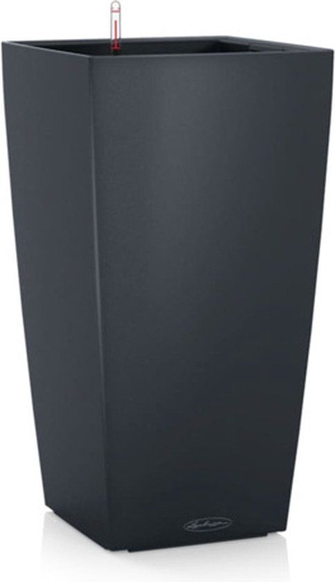 LECHUZA CUBICO Color 22 - Plantenbak - leisteengrijs - 22x22x41cm