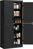 Homcom Keukenkast MDF 76x40x176,7cm Zwart