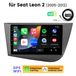 Hexinex 9-inch touchscreen autoradio met Carplay, geschikt voor Seat Leon 2 (2005-2012), met Android 15, GPS-navigatie, Wi-Fi, Bluetooth, DAB+, stuurwielbediening, USB-poort, 2GB RAM en 64GB opslag