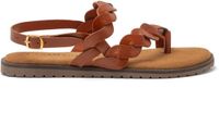 Lazamani Jona leren sandalen met gevlochten cognac