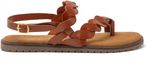 Lazamani Jona leren sandalen met gevlochten cognac