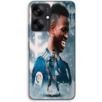 Maniacase Hoesje voor Xiaomi Redmi 13C 5G Vinicius JR Real Madrid Blauw Wallpaper