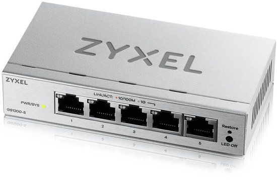 Zyxel GS1200-5V3 Managed L2 Gigabit Ethernet Desktop Grijs