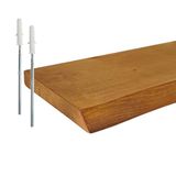 Relaxdays Wandplank zwevend - 60 cm - boomstam - hout - bruin