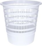 CM Poubelle/corbeille de bureau - blanc - plastique - H29 cm - 10 Litres