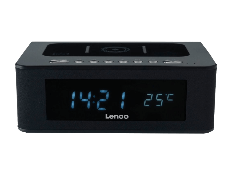 Lenco CR-580BK Wekkerradio - Zwart - Qi Wireless Oplader - Bluetooth - FM Radio