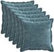 vidaXL - Taie d'oreiller - 6 pièces - Bois - Bleu - 40 x 40 cm - Tissu chenille
