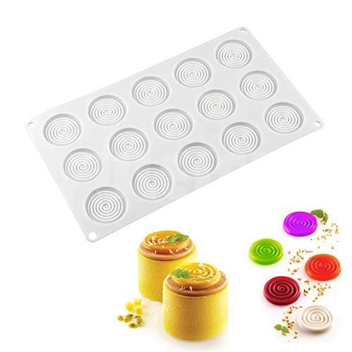 DUEBSN DUBENS Spiraalvormige siliconen bakvorm, DIY bakken levert mousse cake bakken gereedschap keuken bakvormen (15 holle ruimtes)