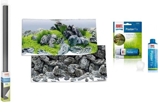 Juwel Poster 4 - L - 100x50CM - Aquarium Achterwand - Grijs