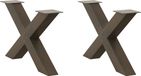 Pieds de table basse 2 pièces en forme de X 70x(42-43) cm acier naturel