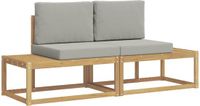 vidaXL - Bank loungeset - 2 zitplekken - Polyester - Wit/Lichtgrijs