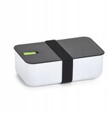 Zeller Lunchbox met Vak - Wit/Groen - 19x12x6,5cm