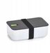 Zeller Lunchbox met Vak - Wit/Groen - 19x12x6,5cm