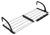 Sèche-linge pour radiateur - Balcon - Pliable - Acier inoxydable - Noir - 45 x 38 cm