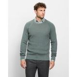 OLYMP Casual Regular Fit Trui ronde hals groen, Effen