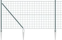 vidaXL Euro-hek - met - grondpennen - 25 - x - 1,2 - m - PVC-Coated - Staal - Groen - Mesh