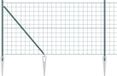 vidaXL Euro-hek - met - grondpennen - 25 - x - 1,2 - m - PVC-Coated - Staal - Groen - Mesh