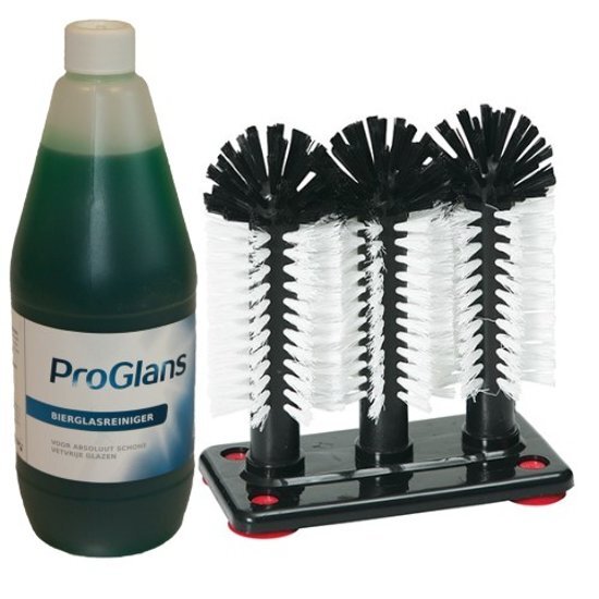 ProGlansÂ® Bierglasreiniger Set 1 (Borstel+Fles)