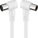 TV-kabel 1,5 meter Full HD coaxkabel antennekabel 90 graden hoek voor TV radio stekker naar bus kabel wit recht