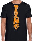 Bellatio Decorations Koningsdag t-shirt - king stropdas - heren - zwart XL