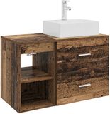 vidaXL Badkamermeubel Set 2 st Oud hout Bewerkt hout