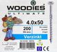 Woodies Spaanplaatschroef 4x50mm Platkop Verzinkt Deeldraad PZD 2 (200 stuks)