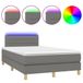 VidaXL Boxspringbed met matras en LED-verlichting, donkergrijs, 120x190 cm, stof