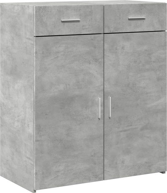 vidaXL Dressoir - 80x42,5x93 cm - Bewerkt Hout - Betongrijs