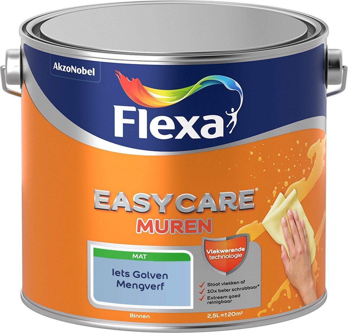 FLEXA Easycare Muurverf - Mat - Iets Golven - 2,5 liter