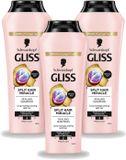 Gliss-Kur 3 x Split Hair Miracle Shampoo - Herstelt Gespleten Haarpunten - 400 ml