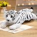 Tijger en peluche, blanc, 60 cm, un animal en peluche doux et câlin