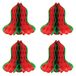 Beistle Honingraat tissuepapier klokken 4 stuks kerstdecoraties winter feestbenodigdheden, 30,5 cm, rood/groen