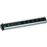 Bachmann Stekkerdoos 6xCEE7/3 1xGVS-Plus 1xschakelaar 2,0m Grijs