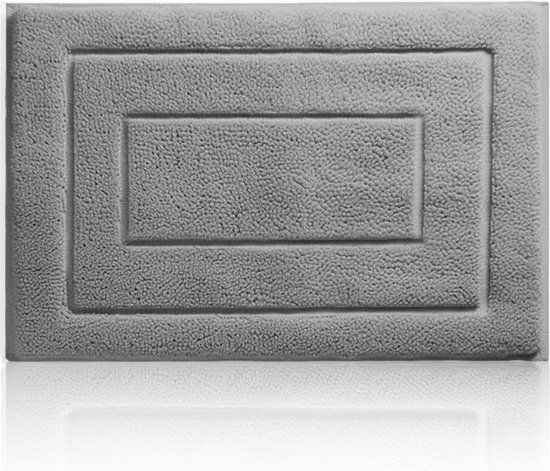 MAESON Badmat 60x90 cm - Donker Grijs - Antislip - Rechthoekig - Polyester